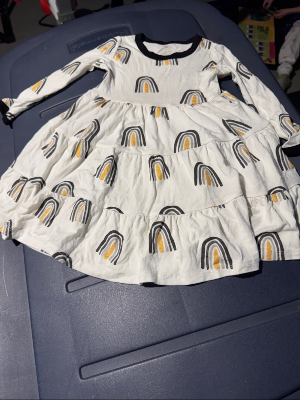 Kyte BABY sparkle rainbow Tiered Dress